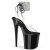 Pleaser FLAMINGO-891-2RS Sandales à plateforme Transparent Noir EU-36 / US-6