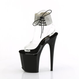Pleaser FLAMINGO-891-2RS Sandales à plateforme Transparent Noir EU-35 / US-5