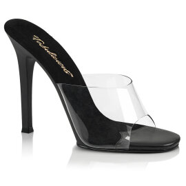 Fabulicious GALA-01 Mules Transparent Noir EU-39 / US-9