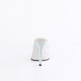 Fabulicious GALA-01DM Mules Transparent Strass Argent EU-38 / US-8