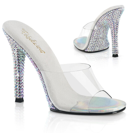 Fabulicious GALA-01DML Mules Transparent Strass Argent EU-35 / US-5