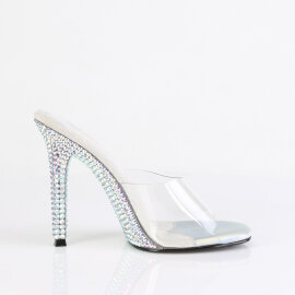 Fabulicious GALA-01DML Mules Transparent Strass Argent EU-40 / US-10