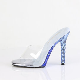 Fabulicious GALA-01DMM Mules Transparent Strass Bleu EU-35 / US-5