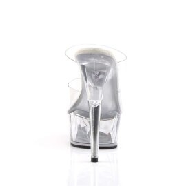 Pleaser Mules DELIGHT-602 Transparent Argent EU-35/US-5