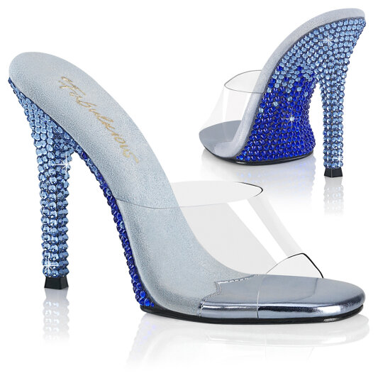 Fabulicious GALA-01DMM Mules Transparent Strass Bleu EU-41 / US-11