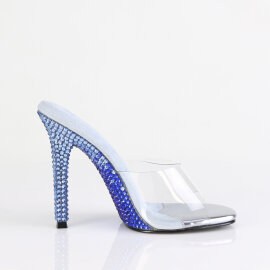 Fabulicious GALA-01DMM Mules Transparent Strass Bleu EU-41 / US-11