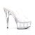 Pleaser Mules DELIGHT-602 Transparent Argent EU-37/US-7