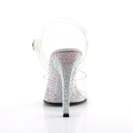 Fabulicious GALA-08DM Sandales Transparent Strass Argent EU-39 / US-9