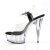 Pleaser Sandales DELIGHT-608 Transparent Noir EU-38/US-8