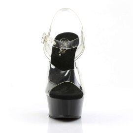 Pleaser Sandales DELIGHT-608 Transparent Noir EU-35/US-5