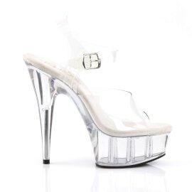 Pleaser Sandales DELIGHT-608 Transparent Argent EU-35/US-5