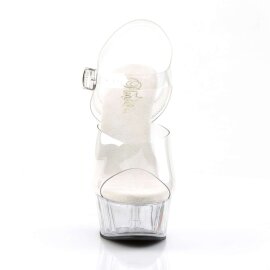 Pleaser Sandales DELIGHT-608 Transparent Argent EU-38/US-8
