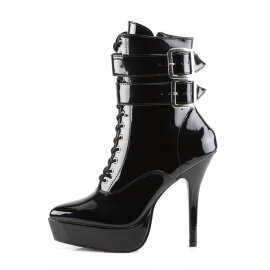 Devious INDULGE-1026 Bottines à plateforme Revêtement laqué Noir EU-43 / US-13