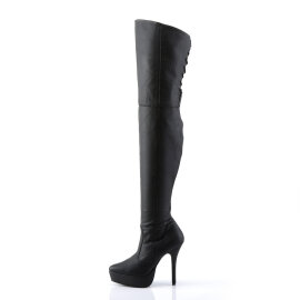Devious INDULGE-3011 Cuissardes à plateforme Similicuir Noir EU-36 / US-6
