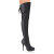 Devious INDULGE-3011 Cuissardes à plateforme Similicuir Noir EU-36 / US-6
