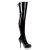 Devious INDULGE-3063 Cuissardes à plateforme Revêtement laqué Noir EU-37 / US-7