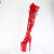 Pleaser INFINITY-3028 Cuissardes à plateforme Revêtement laqué Rouge EU-35 / US-5