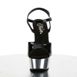 Pleaser Sandales DELIGHT-609 Noir Argent Chrome EU-41/US-11