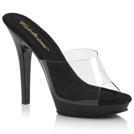 Fabulicious LIP-101 Mules Transparent Noir EU-38 / US-8