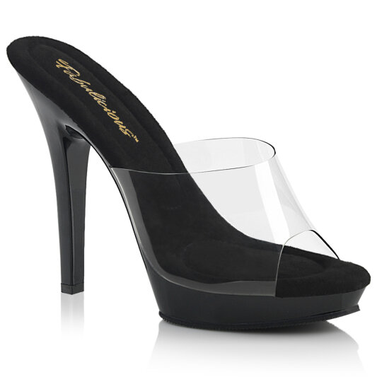 Fabulicious LIP-101 Mules Transparent Noir EU-41 / US-11