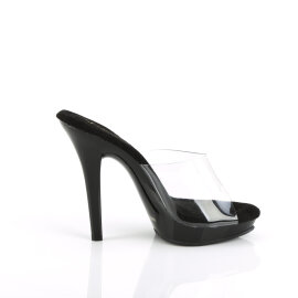 Fabulicious LIP-101 Mules Transparent Noir EU-41 / US-11
