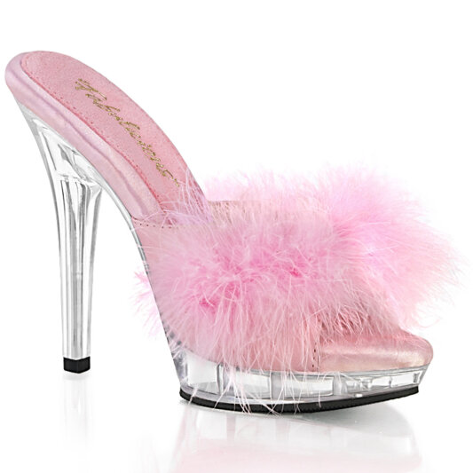 Fabulicious LIP-101-8 Mules Transparent Rose EU-35 / US-5