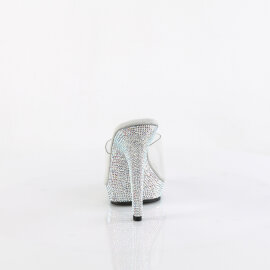 Fabulicious LIP-101DM Mules Transparent Strass Argent EU-35 / US-5