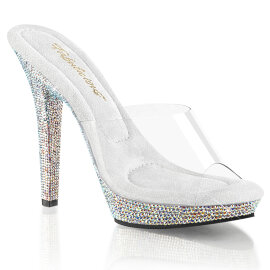 Fabulicious LIP-101DM Mules Transparent Strass Argent...