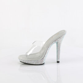 Fabulicious LIP-101DM Mules Transparent Strass Argent EU-38 / US-8