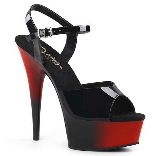 Pleaser Sandales DELIGHT-609BR Noir Rouge EU-42/US-12