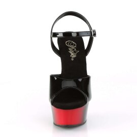 Pleaser Sandales DELIGHT-609BR Noir Rouge EU-35/US-5