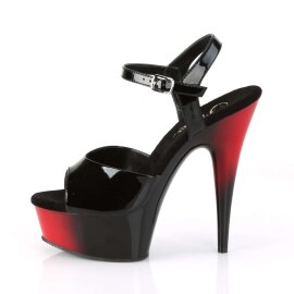 Pleaser Sandales DELIGHT-609BR Noir Rouge EU-37/US-7