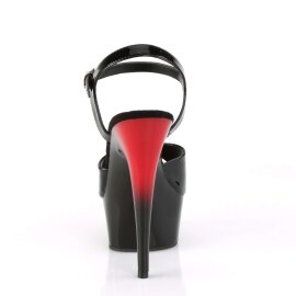 Pleaser Sandales DELIGHT-609BR Noir Rouge EU-37/US-7