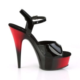 Pleaser Sandales DELIGHT-609BR Noir Rouge EU-37/US-7