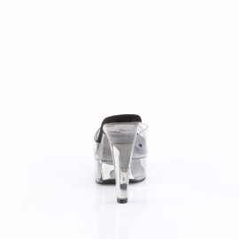 Fabulicious MARTINI-501 Mules à plateforme Transparent Noir fumé EU-37 / US-7
