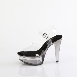 Fabulicious MARTINI-508 Sandales à plateforme Transparent Noir fumé EU-38 / US-8