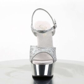 Pleaser Sandales DELIGHT-609G Argent Multi Paillettes...