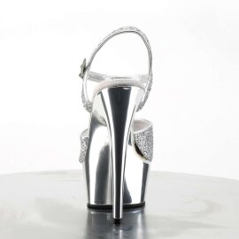 Pleaser Sandales DELIGHT-609G Argent Multi Paillettes Chrome EU-41/US-11