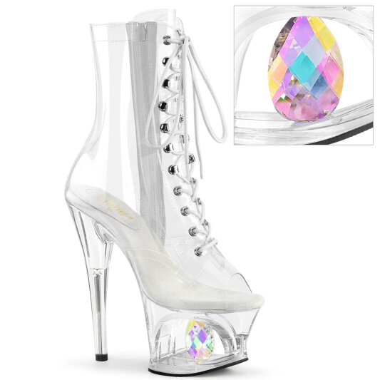Pleaser MOON-1021C-DIA Bottines à plateforme Transparent EU-38 / US-8