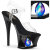 Pleaser MOON-708DIA Sandales à plateforme Revêtement laqué Noir EU-37 / US-7