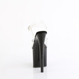 Pleaser NAUGHTY-808 Sandales à plateforme Transparent Noir EU-37 / US-7