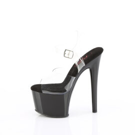 Pleaser PASSION-708 Sandales à plateforme Transparent Noir EU-35 / US-5