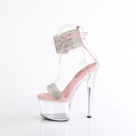 Pleaser PASSION-727RS Sandales à plateforme Strass Argent EU-38 / US-8
