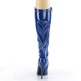 Pleaser SEDUCE-2000 Bottes genoux Revêtement laqué Bleu EU-40 / US-10