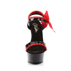 Pleaser Sandales DELIGHT-615 Noir Rouge EU-35/US-5