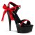 Pleaser Sandales DELIGHT-615 Noir Rouge EU-35/US-5
