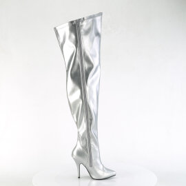 Pleaser SEDUCE-3000WC Cuissardes Métallique Similicuir Argent EU-38 / US-8