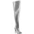 Pleaser SEDUCE-3000WC Cuissardes Métallique Similicuir Argent EU-40 / US-10