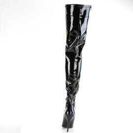 Pleaser SEDUCE-4000 Cuissardes Revêtement laqué Noir EU-38 / US-8