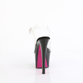Pleaser SKY-308CRS Sandales à plateforme Transparent Strass Noir EU-40 / US-10